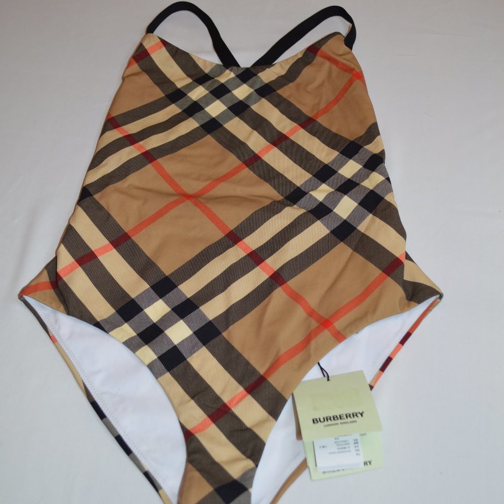 BURBERRY ALAGNON CHECK ONE-PIECE SWIM SUIT